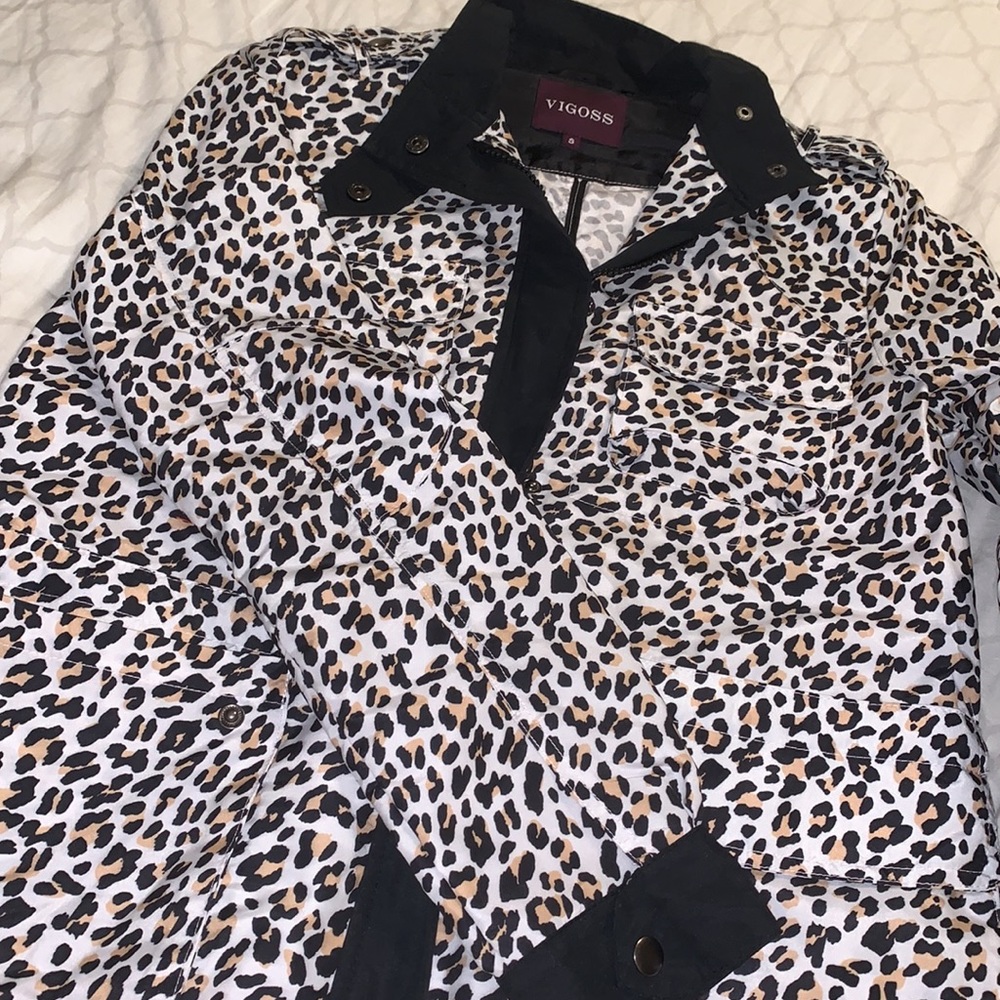 Leopard print rain jacket